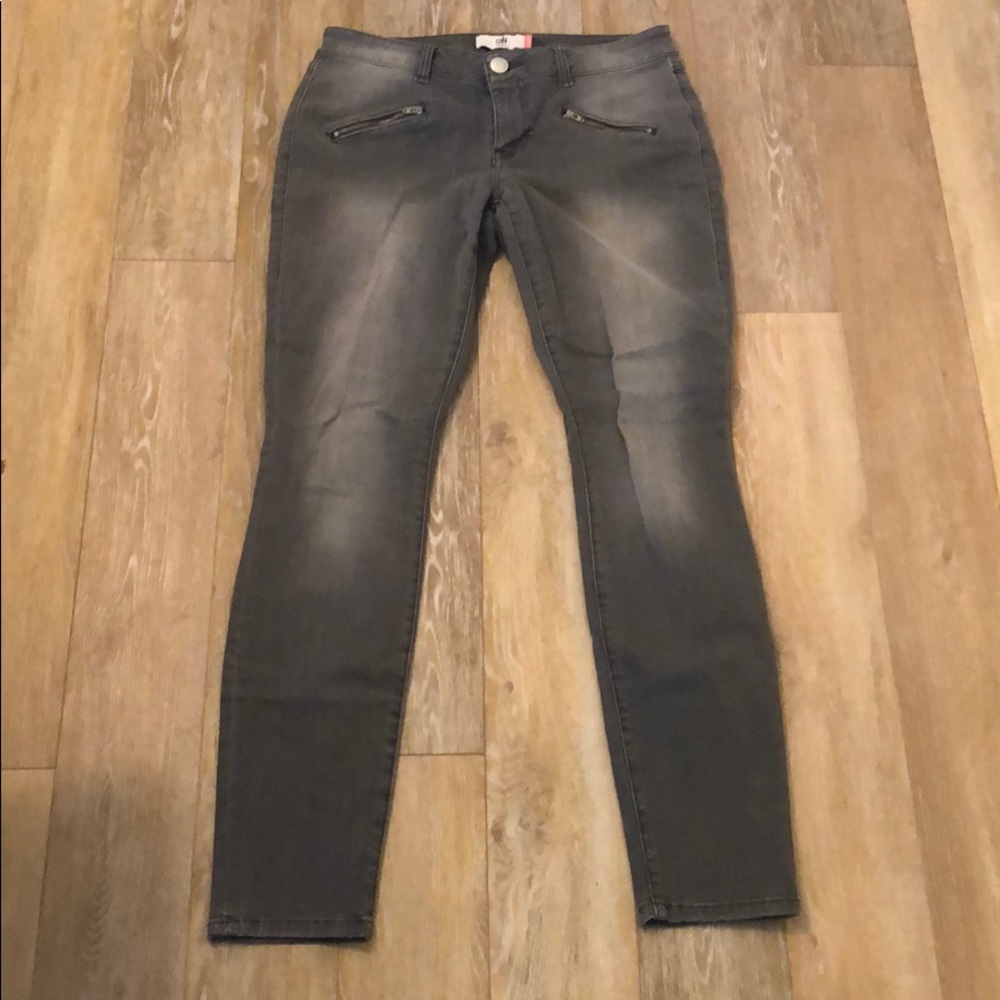 CAbi grey skinny jeans mid rise